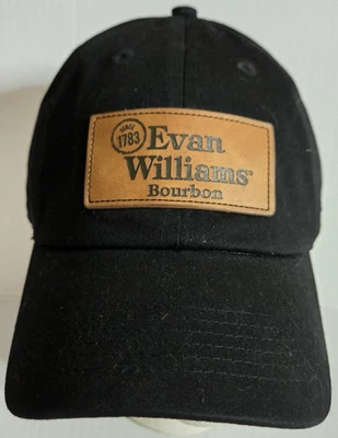 Evan Williams 波旁威士忌布贴棒球帽绑带帽,黑色 — 第 1/4 张图片