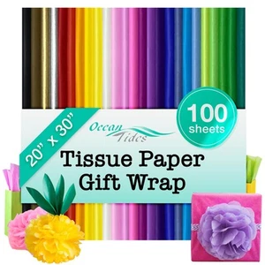Gift Wrapping Tissue Paper - 100 Sheets Bulk Tissue Paper, Stylish Elegant Pa... - Picture 1 of 6