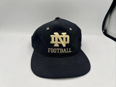 De colección Años 90 Notre Dame Fútbol Snapback Sombrero Ajustable Campeón Mezcla de Lana Azul Foto 1 de 4