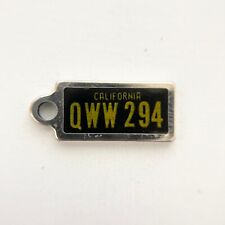 Disabled American Veterans Black California Auto License Plate Key Tag Vtg 1960s
