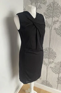 Helmut Lang Size Small Little Black Dress Stretchy Zip Back Twist Detail - Picture 1 of 8