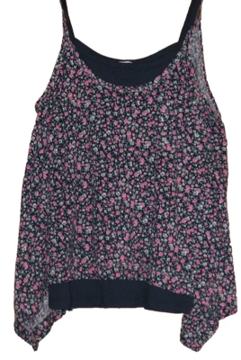 Camiseta sin mangas floral rosa y azul con correa de espagueti de 2 partes en capas S espléndida para mujer de colección Foto 1 de 4