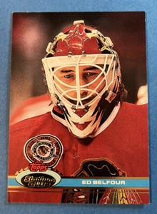 #333 Ed Belfour Chicago Blackhawks 1991-92 Topps Stadium Club Hockey Card 