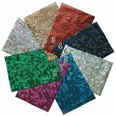 Irisieren Glitzer Drachenschuppe Hologramm Elastisch Stoff Party Tanz Kleidung - Bild 1 von 4
