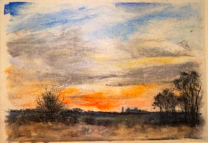 ::FRANZ EHMKE *1928 -2018 DDR MALER DAS DORF AUF DER ANHÖHE AM KÖPPCHEN SEE - Bild 1 von 6