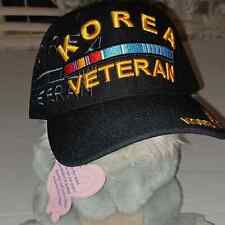 Korea Veteran Black Hat Cap Embroidered  One Size