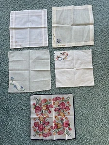 💥Vintage Ladies Handkerchief Lot Multicolor Gorgeous Mid Century 1 Day Ship!👍 - Picture 1 of 7