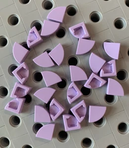 Lego Lavanda 1/4 Círculo Azulejos 1x1 Acabado Suave Azulejos Esquina Piso Lote de 25 - Imagen 1 de 2