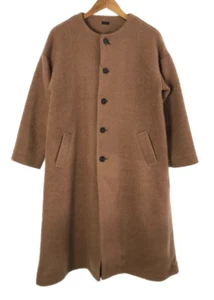 Cappotto lungo ICHI/ICHI misto lana antico senza colletto marrone chiaro usato - Foto 1 di 5