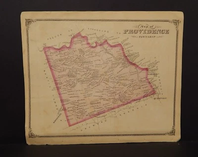 Pennsylvania Lancaster County Map Providence Township 1875 Dbl Side Y15#26 - Image 1 of 2