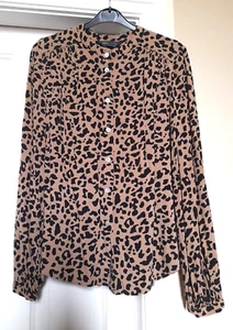 M&S COLLECTION LEOPARD PRINT BLOUSE TOP UK 10 VGC - Picture 1 of 10