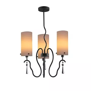 Woodbridge Lighting Haley 3-Light Chandelier, Faux Opal Glass - 14213BLK-C10401 - Picture 1 of 1