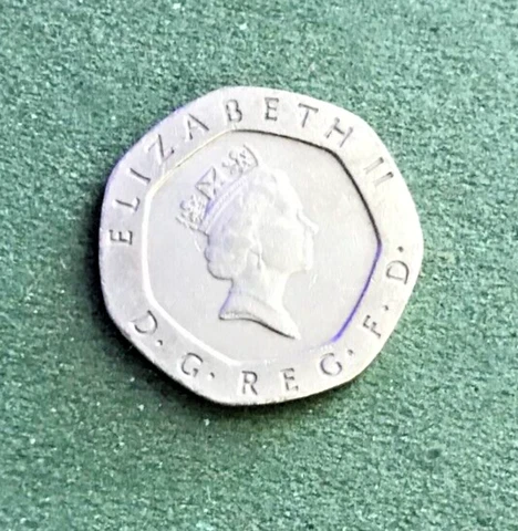 1989 UK CROWNED ROSE TWENTY PENCE COIN Cover