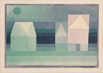 Three Houses Paul Klee 1921 Bauhaus Abstract Modernist Geometric Expression Art - Image 1 of 2