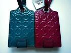 RARE Coach Ltd Ed Coach Gramercy Embossed Op Art C Teal Patent Luggage Tag NEW