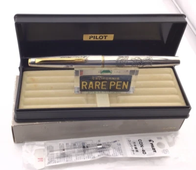 Pluma Estilográfica Vintage Pilot ART CRAFT SILVERN DRAGON PLATA ESTERLINA 14K M Nueva en Caja Foto 1 de 4