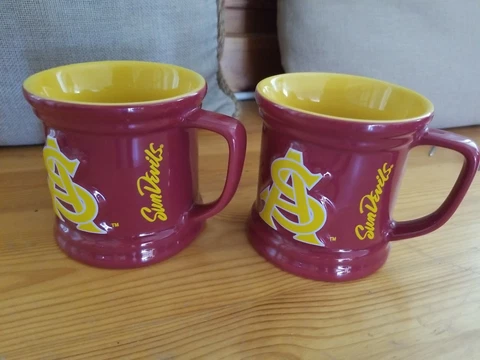 Encore Group Embossed Raised Logo Arizona State ASU Sun Devils Coffee Mugs Cup Cover