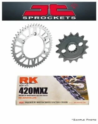 Kit de cadena y piñón Kawasaki KLX110 03-09 JT y RK 420MXZ 14/33 Foto 1 de 4