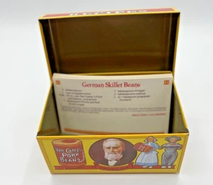 VTG Van Camp's Tin Recipe Box, Pork & Beans w/Recipe Cards Vintage - Picture 1 of 8