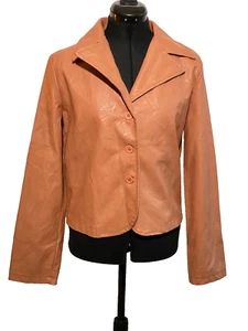 Boohoo Faux Leather Look Short Jacket Ladies BTan Colour Size 8 - Picture 1 of 13