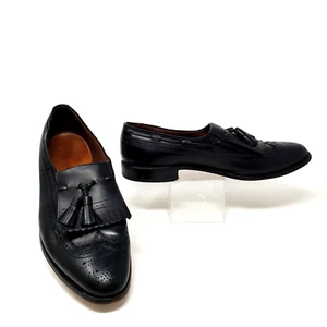 Allen Edmonds Size 11.5 D Black Leather Arlington Wingtip Kiltie Tassel Loafers - Picture 1 of 13