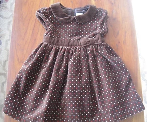 Vestido Elegante Gymboree Niña Marrón Rosa Lunares Forrado Terciopelo 12-18 meses Usado en Excelente Condición - Imagen 1 de 7