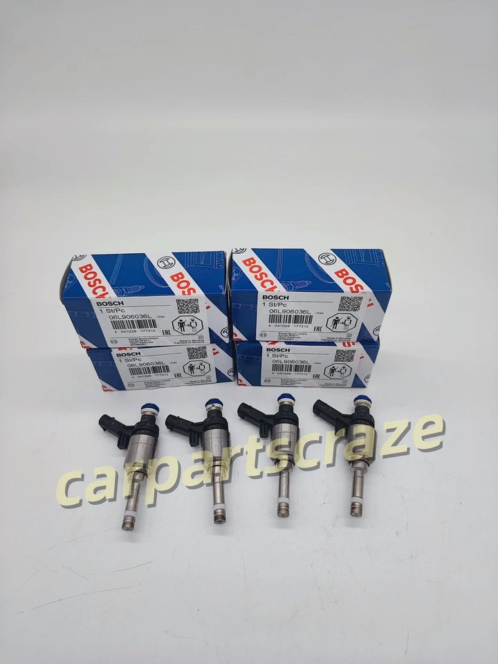 06L906036L 4x Fuel Injectors for Audi S3 VW Arteon Golf R Seat Leon 2.0 TFSI Foto 1 de 4