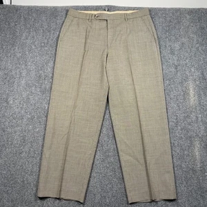 Pantalones de vestir Ballin Comfort-EZE para hombre 36 marrón lana con puños rectos - Imagen 1 de 9