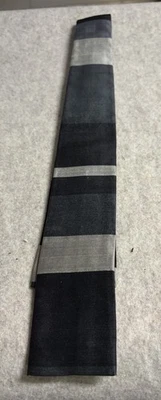 Vintage Ernst  Square-end Silk Black, Silver & Gray Stripe  2"W, 52"L - Image 1 of 3
