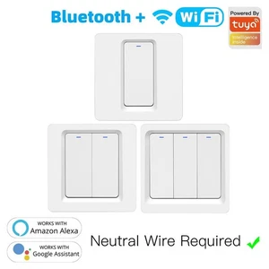 1/2/3 Gang WiFi Smart Lichtschalter Wandschalter Druckknopf Für Alexa Google APP - Picture 1 of 25