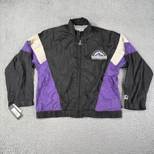 Vintage Colorado Rockies Jacket Mens Medium MLB Baseball Starter 90s Full Zip - Picture 1 of 16