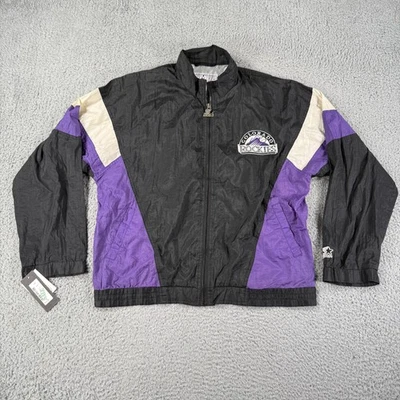 Jaqueta masculina vintage Colorado Rockies média MLB beisebol iniciante anos 90 zíper completo - Imagem 1 de 4