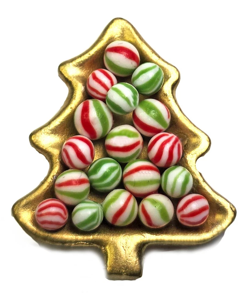 Dollhouse Miniature Christmas Candy Dish - Handmade 1:12 scale - Image 1 of 1