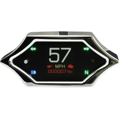 Handle Bar Mount Speedometer - With Signals - Spiked - Chrome MLX-5200 - Image 1 of 4