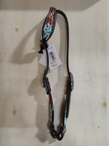 Nuevo con etiquetas Oreja única pintada a mano con un montón de cristales y hebillas de cobre, extremos de broca - Imagen 1 de 9