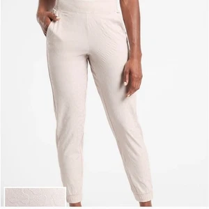 Athleta Brooklyn Jogger Cream Sz 12 Animal Print Leopard Cheetah Athleisure - Picture 1 of 12