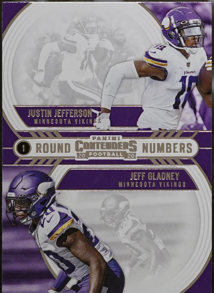 2020 Panini Contenders - Round Numbers Football Justin Jefferson / Jeff Gladn NM - Image 1 of 1