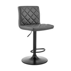 24" Gray And Black Iron Swivel Low Back Adjustable Height Bar Chair - Picture 1 of 13