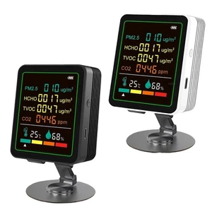 6in1 Indoor Air Quality Monitor Portable PM2 5 TVOC Temp Humidity Detector - Picture 1 of 19
