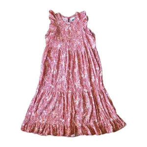 Vestido Universal Thread Mujer XL Naranja Floral Volantes en Niveles Maxi Algodón Flutter - Imagen 1 de 12