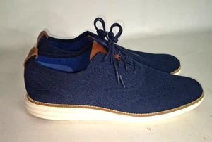 Cole Haan Original Grand Knit Wingtip Oxfords Navy Blue Mens 11 .5 M C27960 - Picture 1 of 7