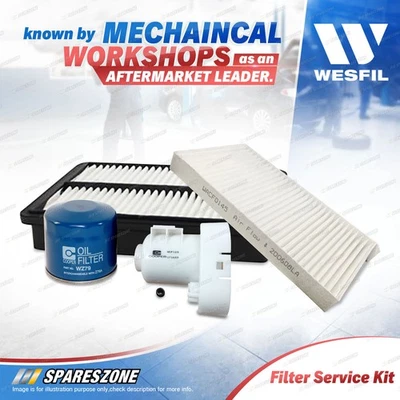 Wesfil Oil Air Fuel Cabin Filter Service Kit for Hyundai Tucson JM 197x120x20mm - image 1 of 2