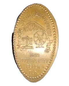 Rare 1982 Miracle Strip Amusement Park Panama City Beach, Florida Rolled Penny - Picture 1 of 5