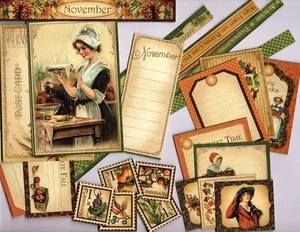 Snippets G45 CHILDREN'S HOUR-NOVEMBER (24pcs) HAND-CUT scrapbooking crafts - Picture 1 of 5