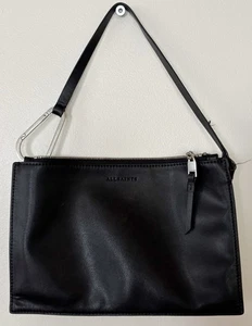 All Saints Leather Clutch Wristlet Black - Picture 1 of 5