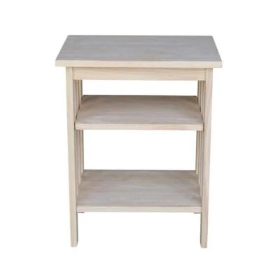 Mesa auxiliar International Concepts 19" x 24" x 19" sala de estar madera sin terminar Foto 1 de 4