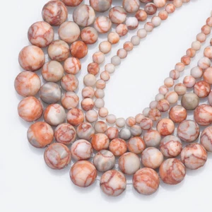 Natural Red Network Jasper Gemstone Round Beads for Making Jewelry - Picture 1 of 10