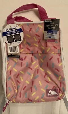 Lancheira Arctic Zone com bolsa de gelo, polvilhos rosa, amarelo e azul - Imagem 1 de 2