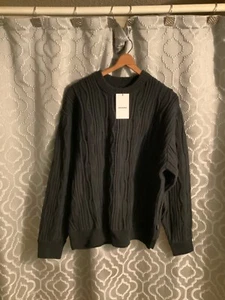 WKNDRS Black Wave Knitted Sweater. Size Large. South Korea. Heavy High Quality - Picture 1 of 8