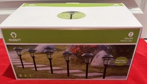 Maggift 8 Lumens Solar Garden Pathway Lights 6 Pack New In Box - Picture 1 of 4